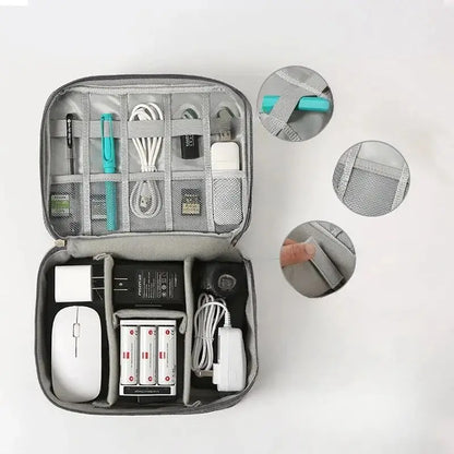 Skanto | ORGAZIP Tech Organizer | Large Cable Bag for Travel | Waterproof & Multifunctional | For Power Banks, Cables & Accessories