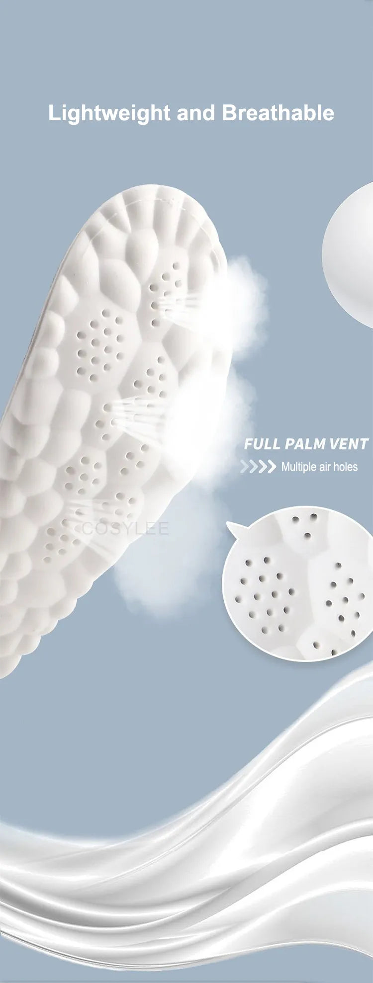 Sport insoles made of highly elastic latex