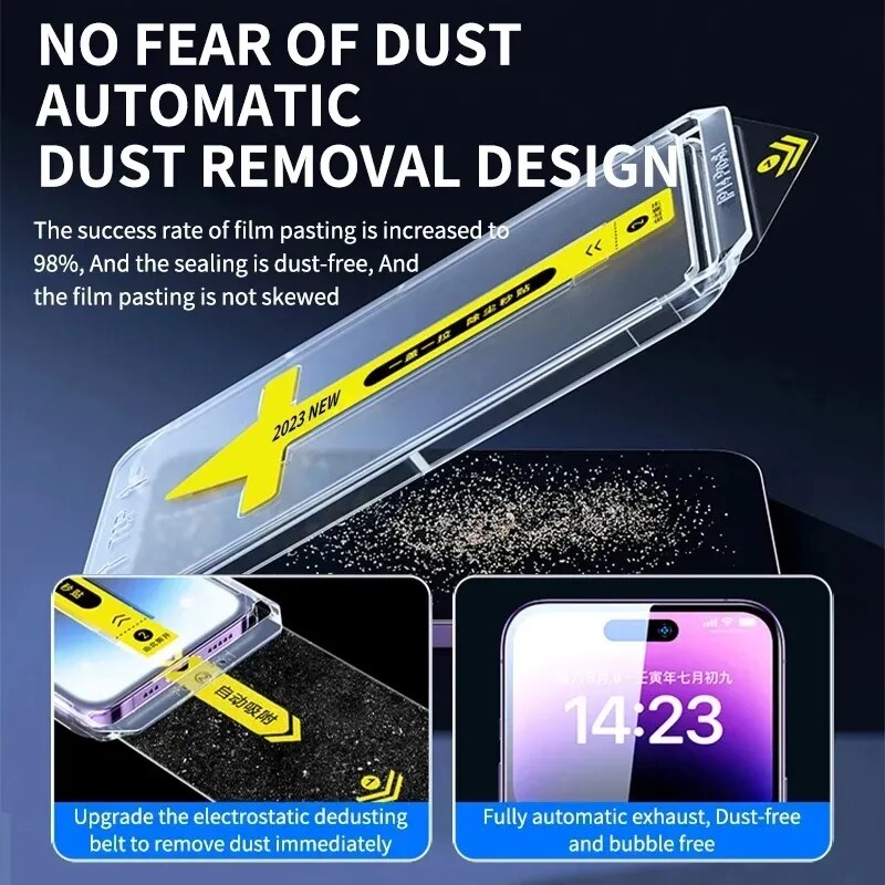 Dust-free privacy screen for self-installation