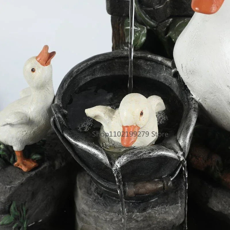 Skanto | Lunaverde Solar Deco Duck & Squirrel | Garden Figurine with LED Light | Weather-Resistant Resin | For Patio & Balcony