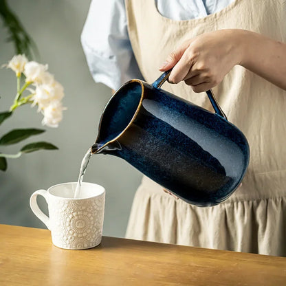Laguna Kiln Blue Ceramic Pitcher Bowlift
