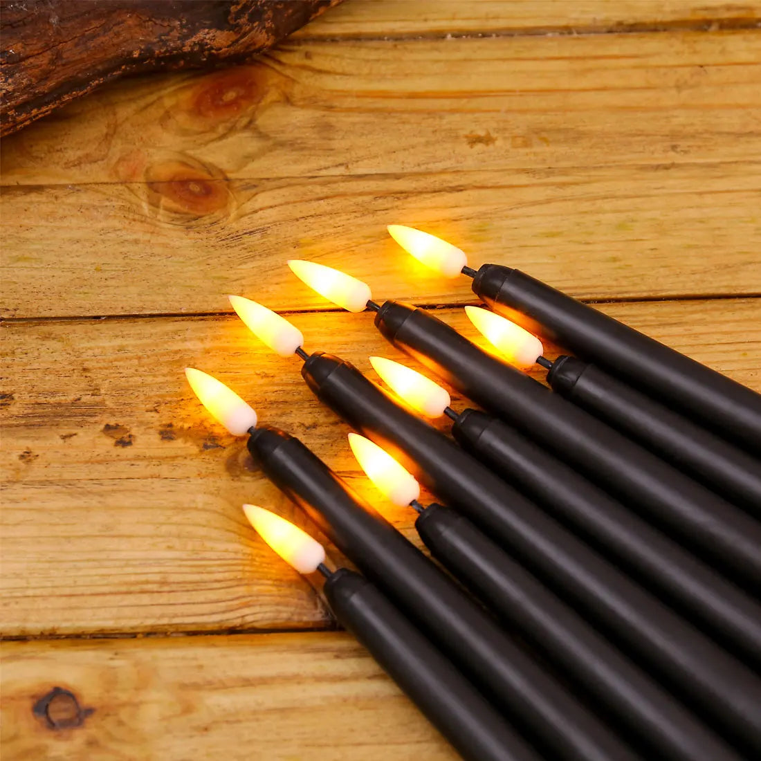 Skanto | Nightfall - Black LED Candles with Remote for Halloween