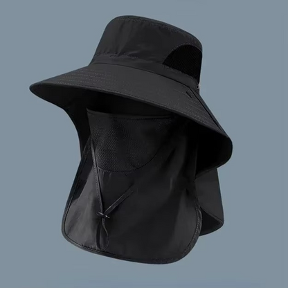 BowLift | UV Protection Outdoor Sun Hat with Wide Brim and Neck Flap for Hiking, Fishing, and Camping