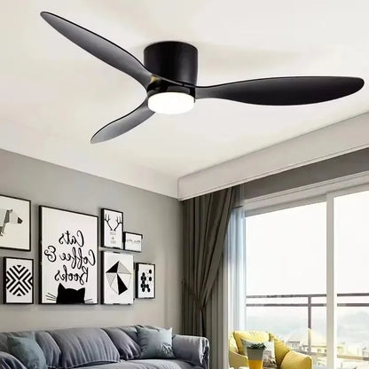 42/52 Inch Ceiling Fans with LED Light - 3 Colors, 6 Speeds DC Motor, Remote Control, Low Profile Decorative Fans with Lighting | Skanto