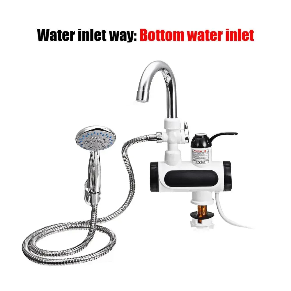 Skanto | FlowHeat 3000W Instant Hot Water Kitchen Faucet – Electric Mixer Tap with Temperature Display