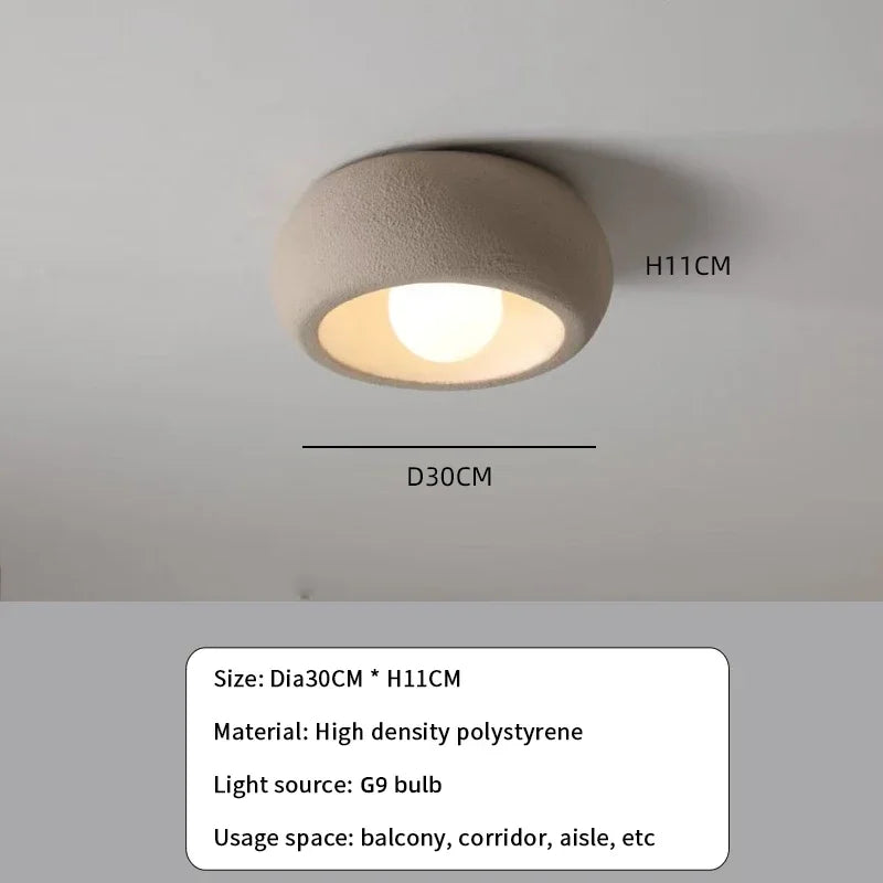 Skanto | Japanese Wabi-Sabi Round LED Ceiling Lamp