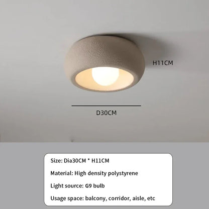 Skanto | Japanese Wabi-Sabi Round LED Ceiling Lamp