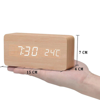 Skanto | Wood LED Smart Alarm Clock for Bedroom