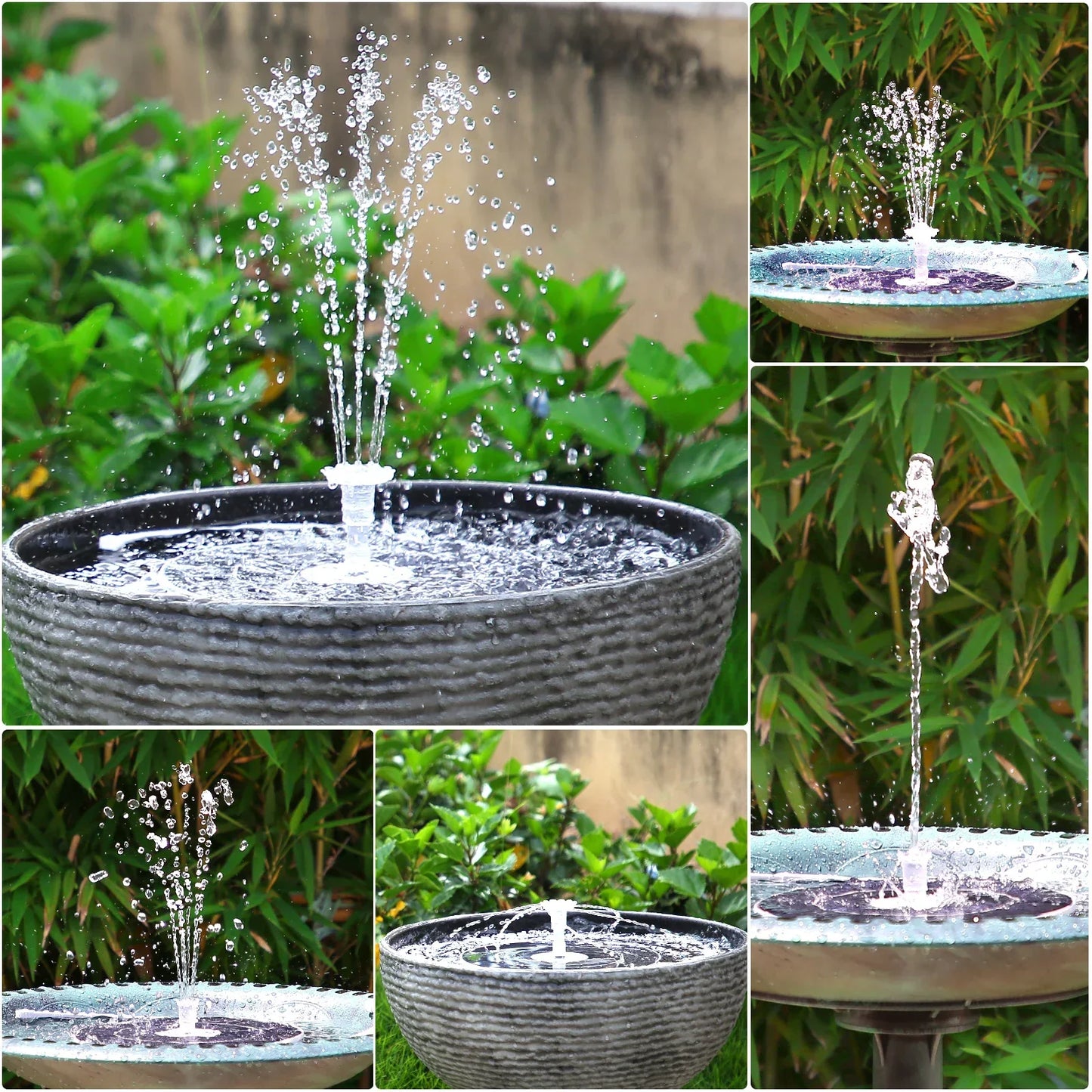 BowLift | Solavera Solar Fountain Pump 6.5W | With LED & 5000mAh Battery | 16 Nozzles | For Pond & Garden