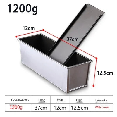 Skanto | Premium Non-stick Aluminum Alloy Loaf Pan with Lid - Various Sizes (250g/450g/600g/750g/900g/1000g) for Baking Bread and Cakes