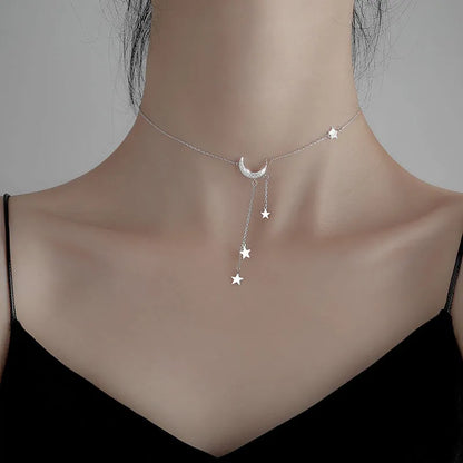 BowLift | Crescent Moon Dangling Star Necklace