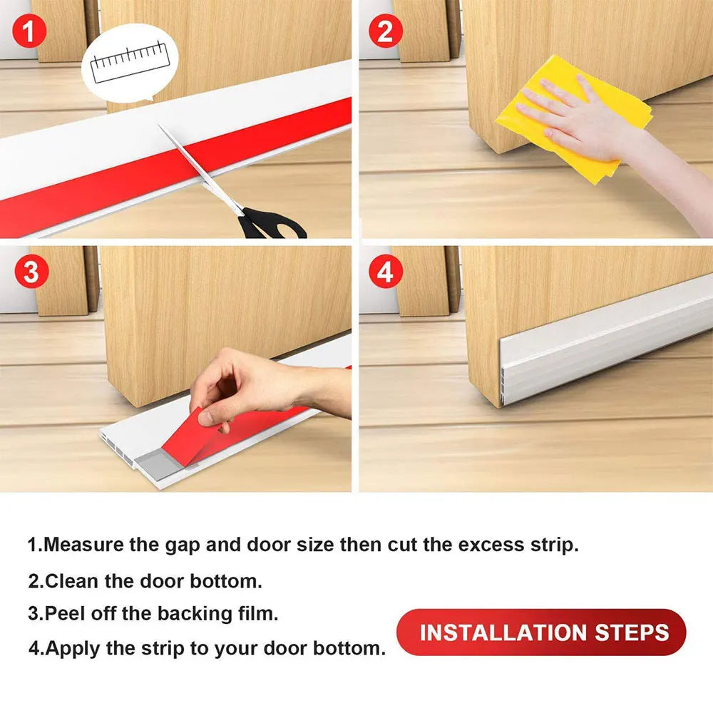 BowLift | SilentSeal door draft stopper under door seal | Cold, noise & draft protection | Self-adhesive door bottom seal interior & exterior