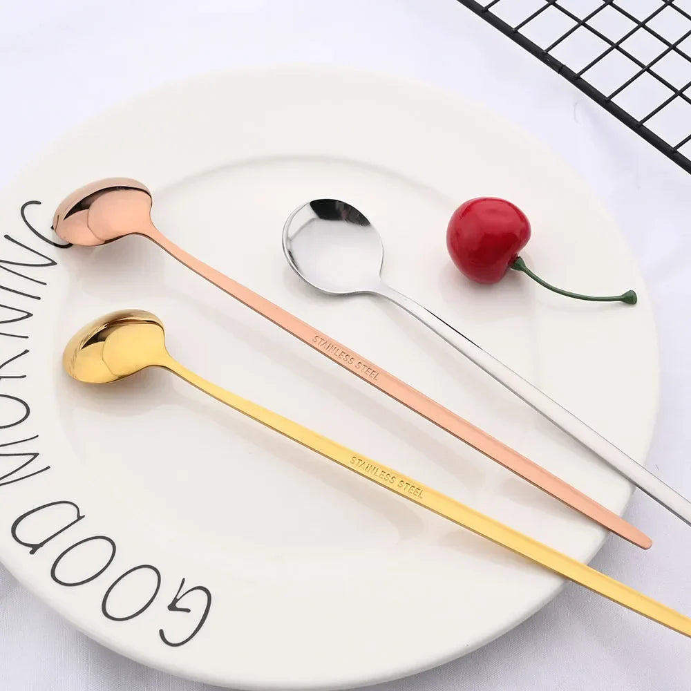 Skanto | Golden 6-Piece Long Handle Spoon Set