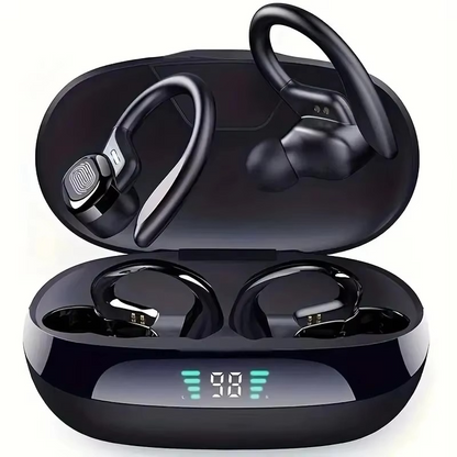 Skanto | SP16 True Wireless Earbuds with Ear Hooks, Waterproof Sports Earphones with Microphone and HiFi Stereo Sound