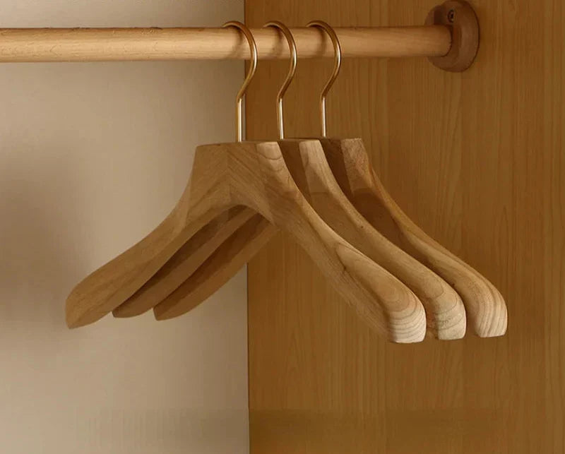 Skanto | Set of 2 Premium Cedar Wood Wide Shoulder Hangers for Clothing Organization