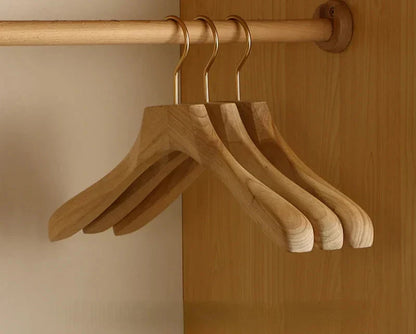 Skanto | Set of 2 Premium Cedar Wood Wide Shoulder Hangers for Clothing Organization