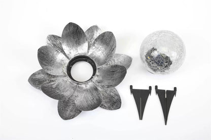 Solar Lotus Crackle Garden Light