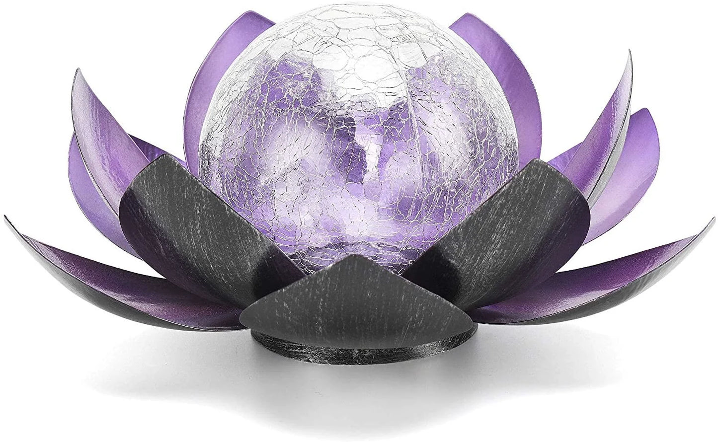 Solar Lotus Crackle Garden Light