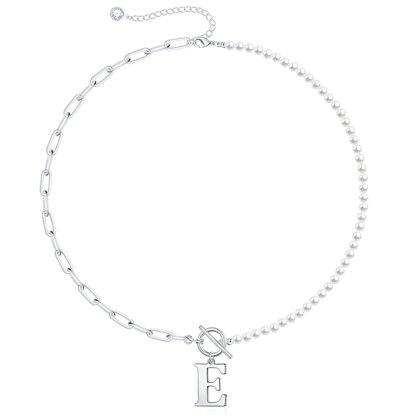 BowLift | Pearl & Paperclip Chain Letter Initial Necklace
