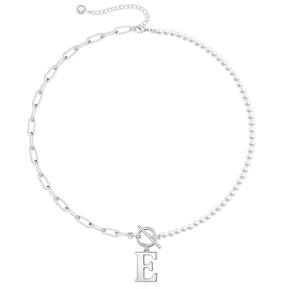 BowLift | Pearl & Paperclip Chain Letter Initial Necklace