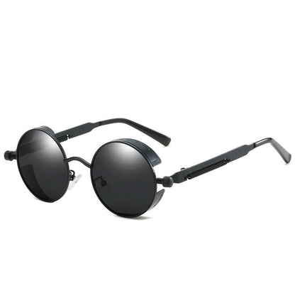 Vintage Round Steampunk Sunglasses, Polarized, UV400