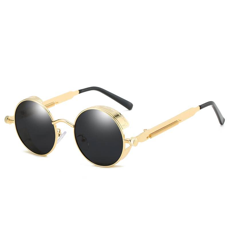 Vintage Round Steampunk Sunglasses, Polarized, UV400