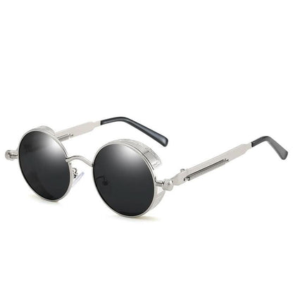 Vintage Round Steampunk Sunglasses, Polarized, UV400