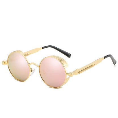 Vintage Round Steampunk Sunglasses, Polarized, UV400