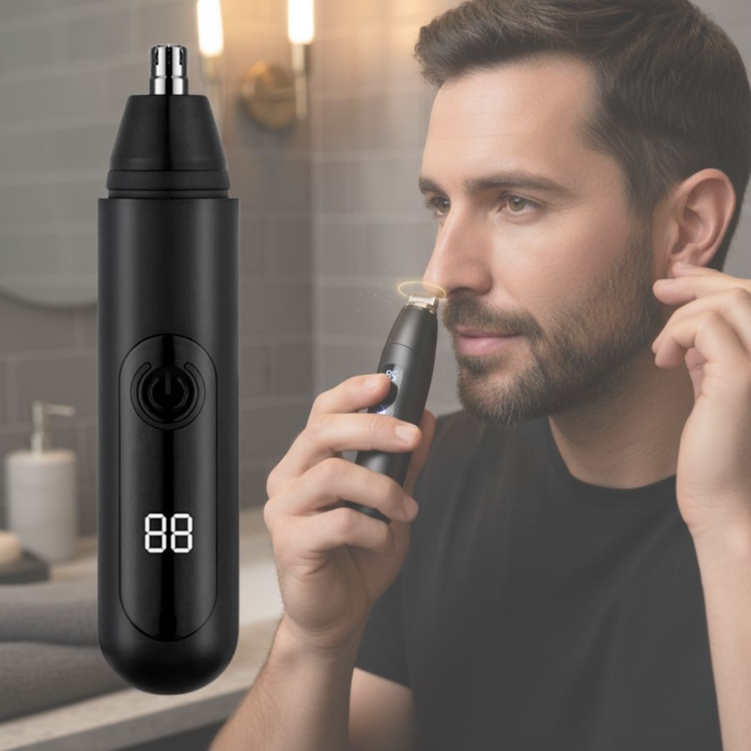BowLift | Onyx Edge - Best Nose Hair Cutters for Men | USB-C Rechargeable, Painless & Quiet with a Waterproof Head for Travel & Daily Grooming