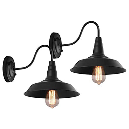 Skanto | Traditional Vintage Iron Round Shade 1-Light Wall Lamp For Dining Room