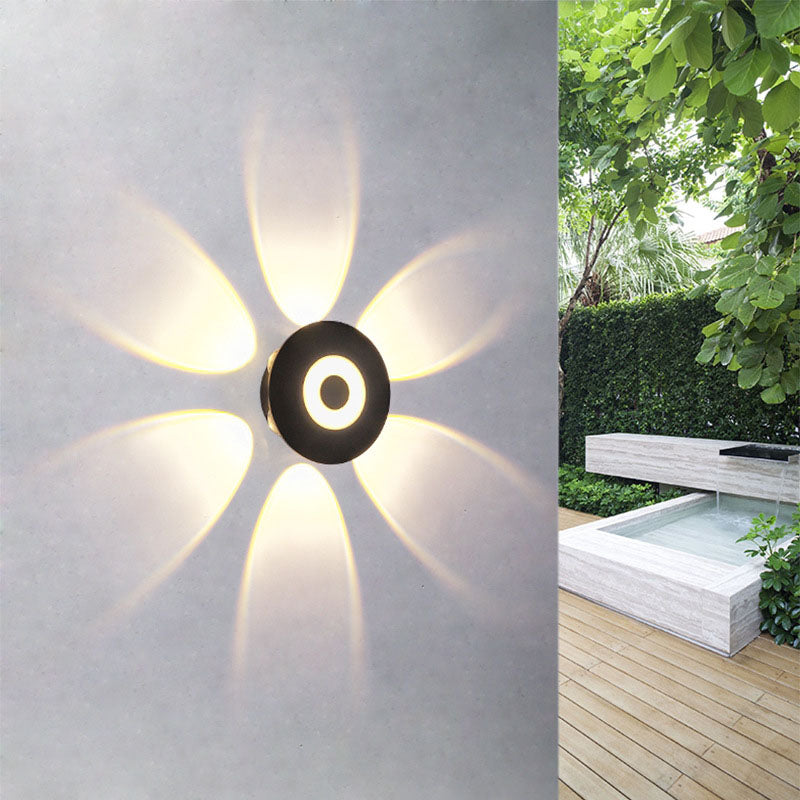 Contemporary Scandinavian Aluminum Round Shade LED Wall Sconce Lamp For Outdoor Patio | Bowlift