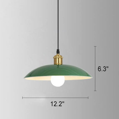Skanto Skanto | RetroDome Industrial Vintage Pendant Lamp | Green Iron Dome Design | Single Light | Rustic Ceiling Lighting