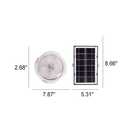 Modern Round Solar LED Remote Control Outdoor Indoor Flush Mount Lighting | Kalsten