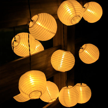 BowLift | Modern Art Deco Solar Waterproof Fabric Lantern Ball LED String Lights Outdoor Landscape Lights For Outdoor Patio