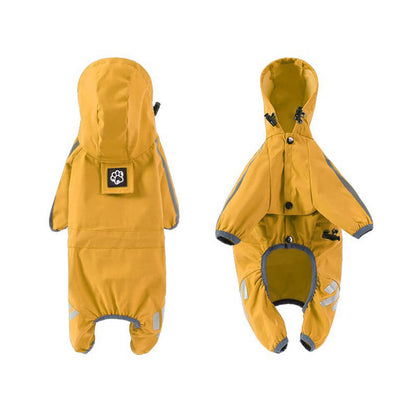 Skanto | RainBuddy Waterproof Dog Rain Suit | Reflective Stripes | Adjustable & With Hood