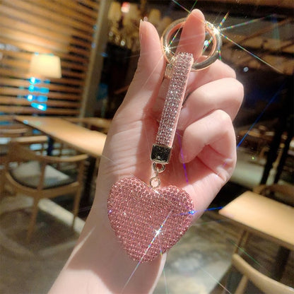Rhinestone Heart Keychain