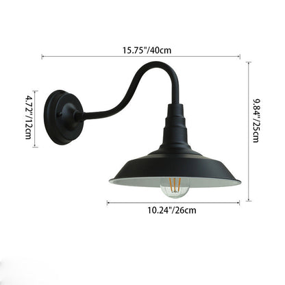 Skanto | Traditional Vintage Iron Round Shade 1-Light Wall Lamp For Dining Room