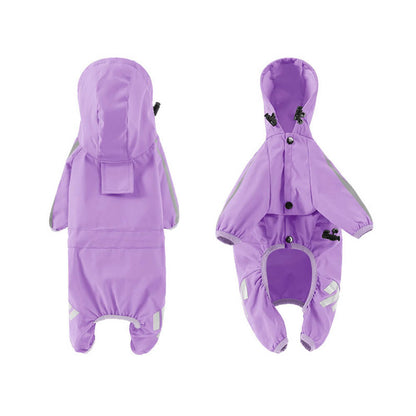 Skanto | RainBuddy Waterproof Dog Rain Suit | Reflective Stripes | Adjustable & With Hood