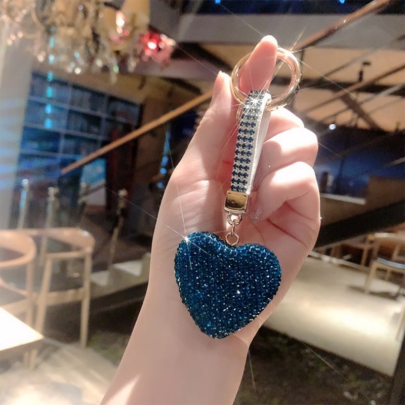 Rhinestone Heart Keychain