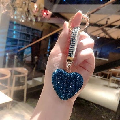 Rhinestone Heart Keychain