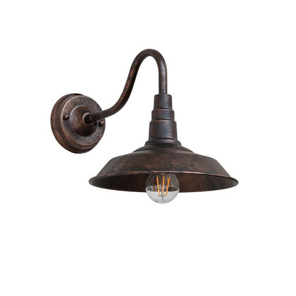Skanto | Traditional Vintage Iron Round Shade 1-Light Wall Lamp For Dining Room