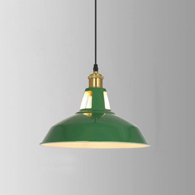 Skanto Skanto | RetroDome Industrial Vintage Pendant Lamp | Green Iron Dome Design | Single Light | Rustic Ceiling Lighting