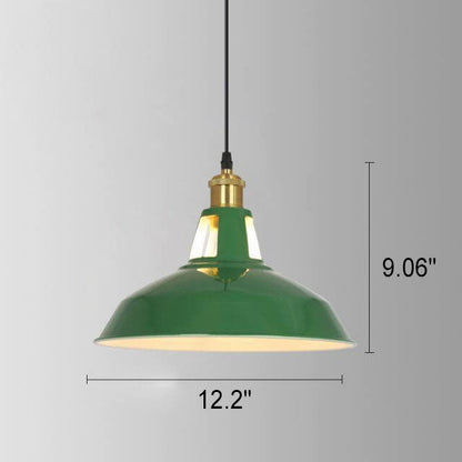 Skanto Skanto | RetroDome Industrial Vintage Pendant Lamp | Green Iron Dome Design | Single Light | Rustic Ceiling Lighting