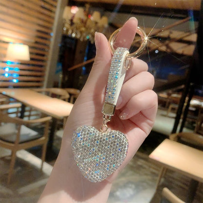 Rhinestone Heart Keychain