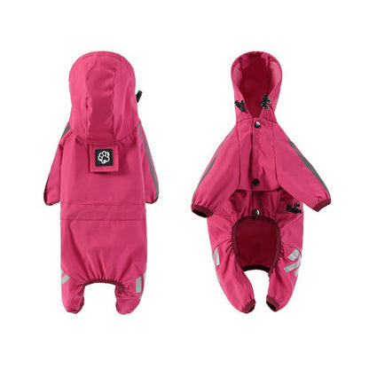 Skanto | Stylish Waterproof Adjustable Reflective Stripe Dog Raincoat with Hood