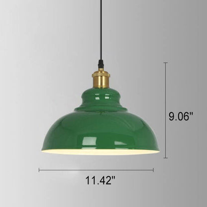 Skanto Skanto | RetroDome Industrial Vintage Pendant Lamp | Green Iron Dome Design | Single Light | Rustic Ceiling Lighting