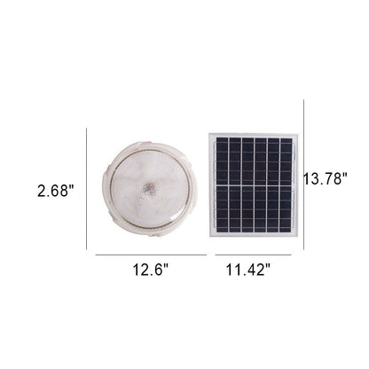 Modern Round Solar LED Remote Control Outdoor Indoor Flush Mount Lighting | Kalsten