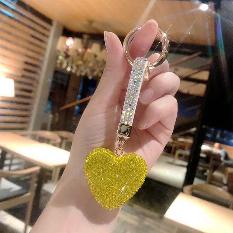 Rhinestone Heart Keychain