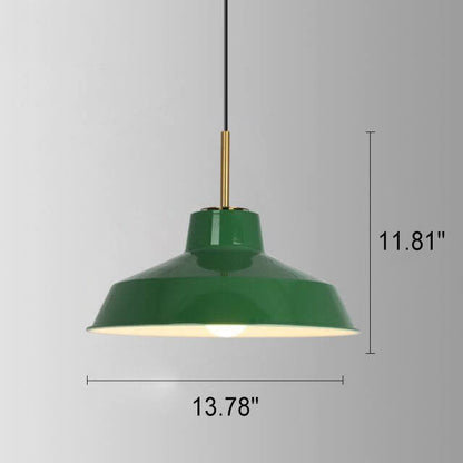 Skanto Skanto | RetroDome Industrial Vintage Pendant Lamp | Green Iron Dome Design | Single Light | Rustic Ceiling Lighting