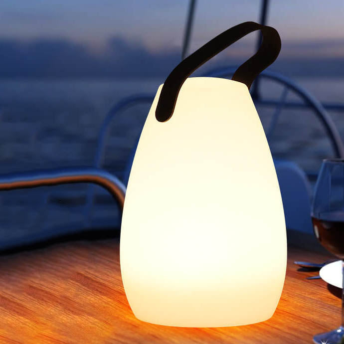 Skanto | Modern Simple Plastic Round Square Hand LED Table Lamp for Outdoor Patio